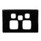 Linea - Powerpoint coverplate 2 gang with extra hole black