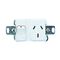 Architectural metal - Horizontal single powerpoint mechanism 10A 240V a.c. white