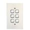Architectural metal - Grid & stainless steel plate 6 gang white