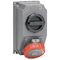 HYPRA - IEC industrial IP66/67 combination switched socket 3P+N+E 415V a.c. 32A grey