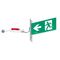 E3 LED Exit Sign - Recessed with remote gear and lithium battery - Stainless steel wall plate on the left - Single Sided - Running man left - Galaxy