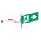 E3 LED Exit Sign - Recessed with remote gear and lithium battery - Stainless steel wall plate on the left - Single Sided - Running man right - Galaxy