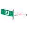 E3 LED Exit Sign - Recessed with remote gear and lithium battery - Stainless steel wall plate on the right - Single Sided - Running man straight - Galaxy