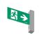 E3 LED Exit Sign - Surface with gear and lithium battery - Stainless steel wall plate on the right - Single Sided - Running man right - Galaxy