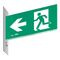 E3 LED Exit Sign Diffuser - Stainless steel wall plate on the left - Double Sided - Running man left