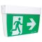 Economy LED Exit sign complete with running man decals - white finish with lithium battery
