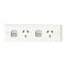 HPM Standard 10A Double Power Point Narrow Plate White