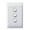 Excel Life - Common plate - Vertical rocker switch - Single Pole Double Throw 3 gang 16AX 240V a.c. white