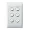 Excel Life - Common plate - Vertical rocker switch - Single Pole Double Throw 6 gang 16AX 240V a.c. white