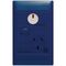 Excel Life - Medical - Common plate - Vertical single powerpoint - RCD protected engraved - antimicrobial & chemical resistant 1 gang 10A 240V a.c. with LED power available blue