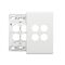 Excel Life EM Series Grid & Plate 4 Gang Matt White
