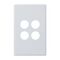 Excel Life EM Series Grid & Plate 4 Gang Gloss White