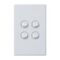 Excel Life 16AX 2 Way Single Pole Double Throw Weatherproof Vertical Rocker Switch 4 Gang Gloss White