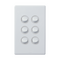 Excel Life 16A 2 Way Single Pole Double Throw Vertical Rocker Switch 6 Gang Gloss White