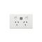 Excel Life 10A Double Powerpoint with Integrated USB Dual Type A Chargers Matt White
