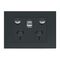 HPM VIVO 10A Double Powerpoint USB 2.4A x 2 Chargers Dark Grey