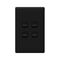 Linea - Vertical rocker switch - Single Pole Double Throw - 4 gang 2 way 240V a.c. black