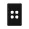 Linea - Grid & plate only 4 gang black
