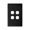 Linea - Coverplate 4 gang asphalt