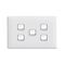 Linea Horizontal rocker switch - Single Pole Double Throw - 5 gang 2 way 10A 240V a.c. white