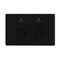 Linea Horizontal double powerpoint 2 gang 10A 240V a.c. with extra safety black