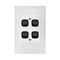 Architectural metal - Vertical rocker switch Single Pole Double Throw - 4 gang 2 way 10A 240V a.c. black stainless steel plate