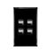 Excel - Vertical rocker switch - Single Pole Double Throw - 4 gang 2 way 10A 240V a.c. gloss black