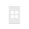 EXCEL - 4 Gang Switch Coverplate Only - White