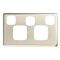Excel - Double powerpoint with extra switch coverplate - Stainless Steel