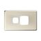 Excel - Single powerpoint coverplate - 1 gang - stainless steel