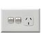 Excel - Single powerpoint 1 gang double pole 10A 240V a.c. with extra switch white