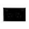 Excel - Horizontal double powerpoint 2 gang 10A 240V a.c. with extra safety gloss black