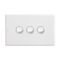 Excel Life 16AX Single Pole Double Throw Horizontal Rocker Switch 3 Gang Gloss White