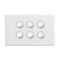 Excel Life 16A Single Pole Double Throw Horizontal Rocker Switch 6 Gang Gloss White