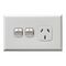 Excel - Horizontal single powerpoint 1 gang 15A 240V a.c. with extra switch white