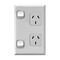 Excel - Vertical double powerpoint 2 gang 10A 240V a.c. with safety shutters gloss white