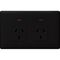 Linea - Horizontal double powerpoint 2 gang 10A 240V a.c. autoswitch black