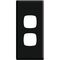 Linea - Architrave coverplate 2 gang black