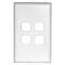 Excel - Horizontal rocker switch - Single Pole Double Throw - 4 gang 2 way 10A 240V a.c. white