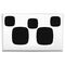 Excel - Double powerpoint coverplate 2 gang with extra switch gloss white