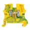 Viking 3 - For protection conductor - 1 connection - 1 entry/1 outlet - metal base green/yellow 0.5 to 10mm² rigid - 0.25 to 6mm² flexible - 8mm pitch