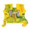 Viking 3 - For protection conductor - 1 connection - 1 entry/1 outlet - metal base green/yellow 1.5 to 16mm² rigid - 2.5 to 10mm² flexible - 10mm pitch