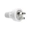 HPM 10A 3 Pin Plug Top with Cord Locking Nut White