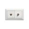 Como - Horizontal combined outlets A/V socket 2 gang RJ45 & F type white