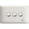Excel Life - Medical - Common plate - Horizontal rocker switch - Single Pole Double Throw - antimicrobial & chemical resistant 3 gang 16AX 240V a.c. white