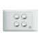 Excel Life - Medical - Common plate - Horizontal rocker switch - Single Pole Double Throw - antimicrobial & chemical resistant 4 gang 16AX 240V a.c. white