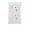 Excel Life - Common plate - Vertical double powerpoint 2 gang 10A 240V a.c. white