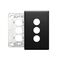 Excel Life EM Series Grid & Plate 3 Gang Matt Black
