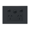 HPM VIVO 10A Horizontal Double Power Point with Switch Dark Grey