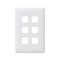 Linea - Grid & plate only 6 gang white